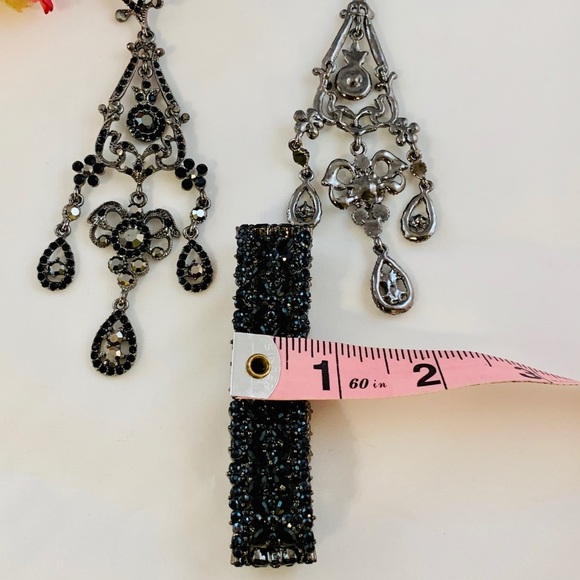 Glamorous Night Out Black Stone Bracelet Earrings - Picture 6 of 8